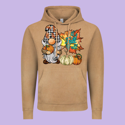 It's Fall Y'all Gnome Vintage Hoodie Designed By Barkaloodesign