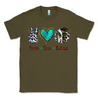 Army Green Peace Love Indians Classic Tee - Jasminsmagicworld