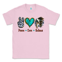 Bubblegum Pink Peace Love Indians Classic Tee - Jasminsmagicworld