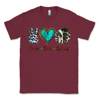Burgundy Peace Love Indians Classic Tee - Jasminsmagicworld