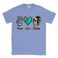Colony Blue Peace Love Indians Classic Tee - Jasminsmagicworld