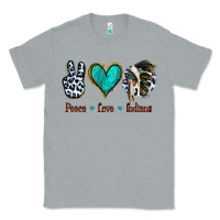 Heather Grey Peace Love Indians Classic Tee - Jasminsmagicworld