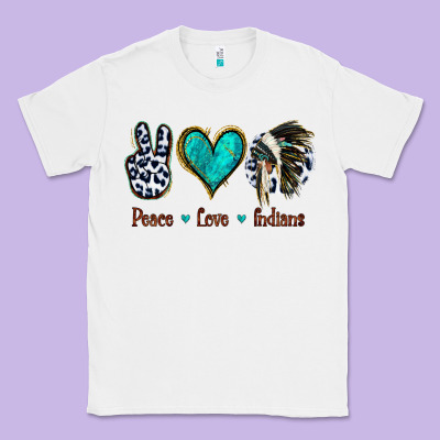 Peace Love Indians Classic Tee Designed By Jasminsmagicworld