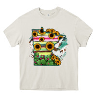 Cream Minnesota State Map Heavy Core Tee - RanaPortraitStore