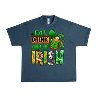 Midnight Navy Eat drink and be Irish St. Patrick's Urban Heavy Tee - LillyAllenDesigns