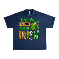 Navy Eat drink and be Irish St. Patrick's Urban Heavy Tee - LillyAllenDesigns