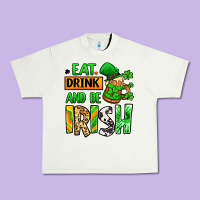 Eat Drink And Be Irish St. Patrick's Urban Heavy Tee Designed By Lillyallendesigns