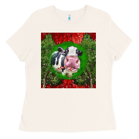 Bone christmas holstein Ladies Tee - LillyAllenDesigns