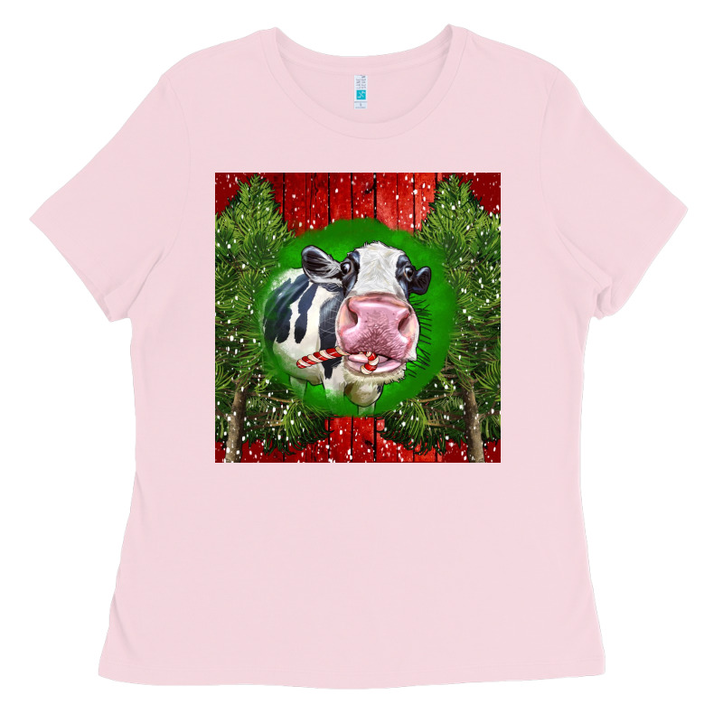 Christmas Holstein Ladies Tee by LillyAllenDesigns | Teevron