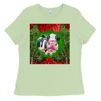 Matcha christmas holstein Ladies Tee - LillyAllenDesigns