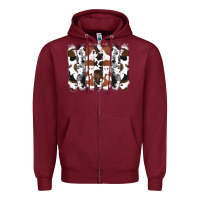 Burgundy cowhide brushstrokes Zipper Hoodie - RanaPortraitStore