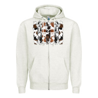 Oatmeal Heather cowhide brushstrokes Zipper Hoodie - RanaPortraitStore