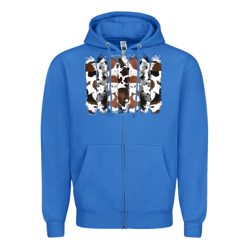 Cowhide Brushstrokes Zipper Hoodie by RanaPortraitStore | Teevron