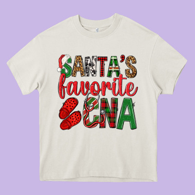 Santa's Favorite Cna Heavy Core Tee Designed By Bundleandbundleshop