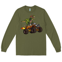 Army Green monster truck and t rex dinosaur Long Sleeve Tee - Artiststas