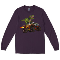 Plum monster truck and t rex dinosaur Long Sleeve Tee - Artiststas