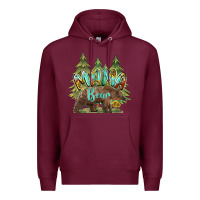Burgundy mama bear trees Premium Hoodie - BarkalooDesign
