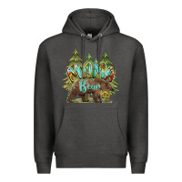 Charcoal Heather mama bear trees Premium Hoodie - BarkalooDesign