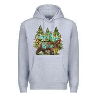 Heather Grey mama bear trees Premium Hoodie - BarkalooDesign