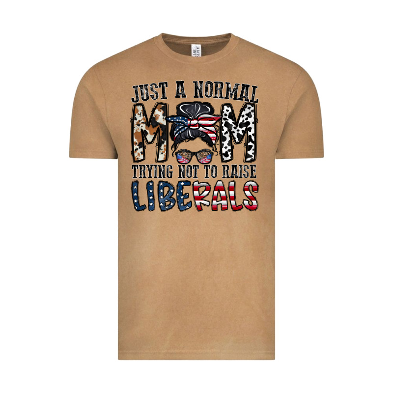 Just A Regular Mom Trying Not To Raise Liberals Vintage Tee by CowhideDigitalArt | Teevron