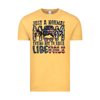 Vintage Mustard just a regular mom trying not to raise liberals Vintage Tee - CowhideDigitalArt