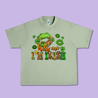 Kiss Me Im Irish St Patricks Lip Stain Urban Heavy Tee Designed By Lillyallendesigns