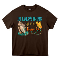 Chocolate Brown İn Everything Give Thanks Heavy Core Tee - BundleAndBundleShop