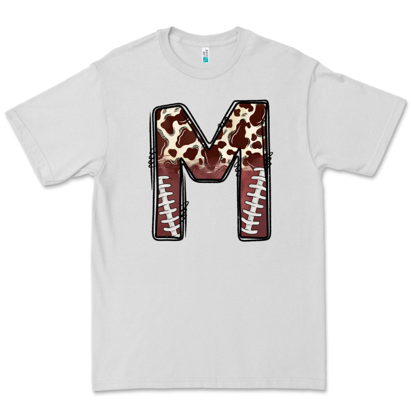 Name Footballcow Print Letter M Premium Tee by CowhideDigitalArt | Teevron