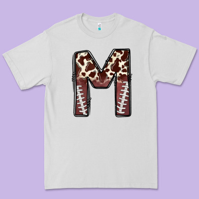 Name Footballcow Print Letter M Premium Tee Designed By Cowhidedigitalart