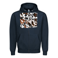 Navy cowhide background Zipper Hoodie - RanaPortraitStore