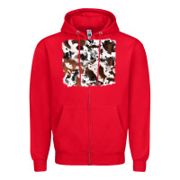 Red cowhide background Zipper Hoodie - RanaPortraitStore