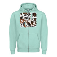 Seafoam cowhide background Zipper Hoodie - RanaPortraitStore