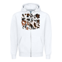 White cowhide background Zipper Hoodie - RanaPortraitStore