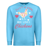 Ocean Blue Just A Girl Who Love Chickens Premium Sweatshirt - Bettercallsaul
