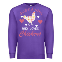 Purple Just A Girl Who Love Chickens Premium Sweatshirt - Bettercallsaul