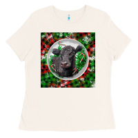 Bone christmas black angus cow Ladies Tee - LillyAllenDesigns