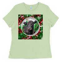 Matcha christmas black angus cow Ladies Tee - LillyAllenDesigns