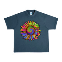 Midnight Navy tie dye sunflower Urban Heavy Tee - RanaPortraitStore