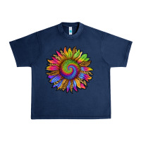 Navy tie dye sunflower Urban Heavy Tee - RanaPortraitStore