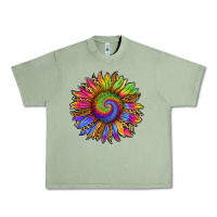 Oil Green tie dye sunflower Urban Heavy Tee - RanaPortraitStore