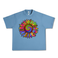 Pebble Blue tie dye sunflower Urban Heavy Tee - RanaPortraitStore