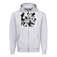Heather Grey cowhide Zipper Hoodie - RanaPortraitStore