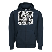 Navy cowhide Zipper Hoodie - RanaPortraitStore