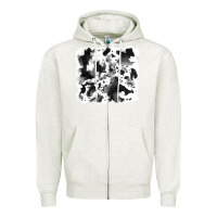 Oatmeal Heather cowhide Zipper Hoodie - RanaPortraitStore