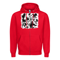 Red cowhide Zipper Hoodie - RanaPortraitStore