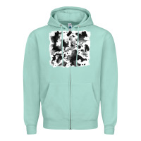 Seafoam cowhide Zipper Hoodie - RanaPortraitStore