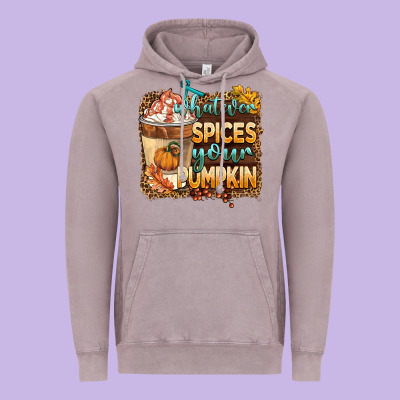 Whatever Spıces Your Pumpkin Vintage Hoodie Designed By Barkaloodesign