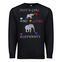 Black Just A Girl Who Loves Elephants Premium Sweatshirt - Bettercallsaul
