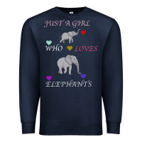 Navy Just A Girl Who Loves Elephants Premium Sweatshirt - Bettercallsaul