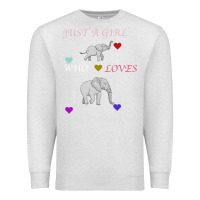 Oatmeal Heather Just A Girl Who Loves Elephants Premium Sweatshirt - Bettercallsaul